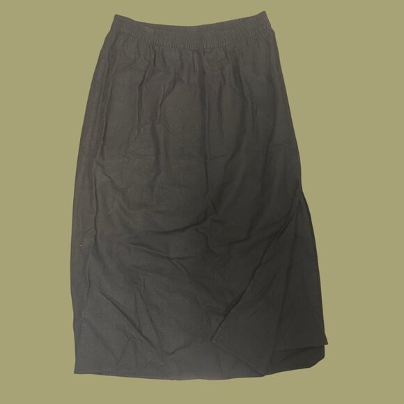 GAP Black Linen-Blend Midi Skirt with Side Slit – Size M - Picture 2 of 7
